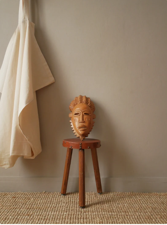 Carved wooden mask African art tribal ethnic decoration