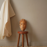 Carved wooden mask African art tribal ethnic decoration