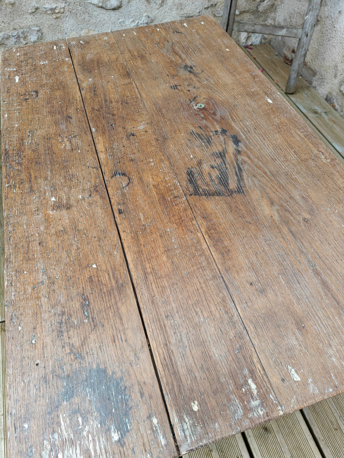 Distressed drawer coffee table, country farmhouse.