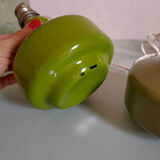 Pair of green vintage lamp feet