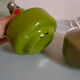 Paire de pieds de lampe vintage vert