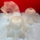 Set of 3 large lampshade ceiling lamp corolla molded glass set of 3