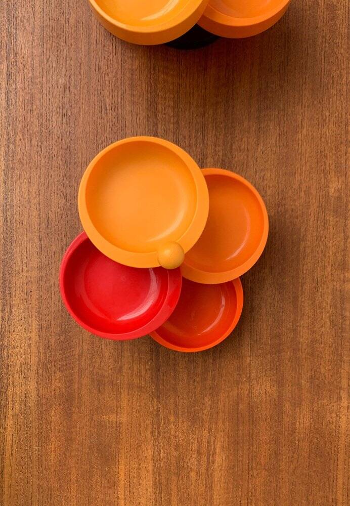 Extendable space-age pivoting bowls from the mid-century by Emsa, 1960s, set of 2.