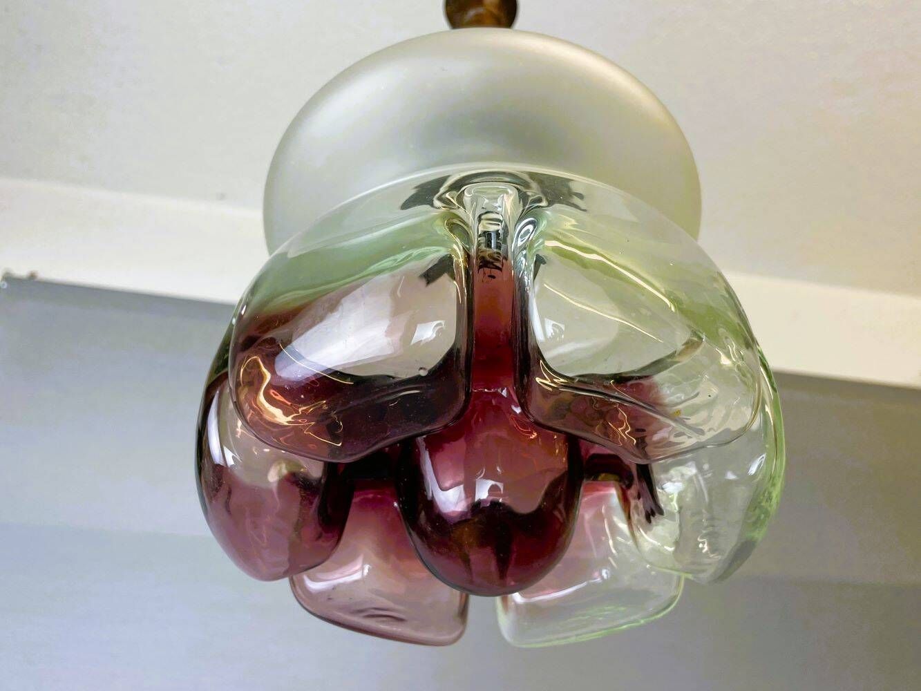 Purple art glass lamp in style of Mazzega, 1960s