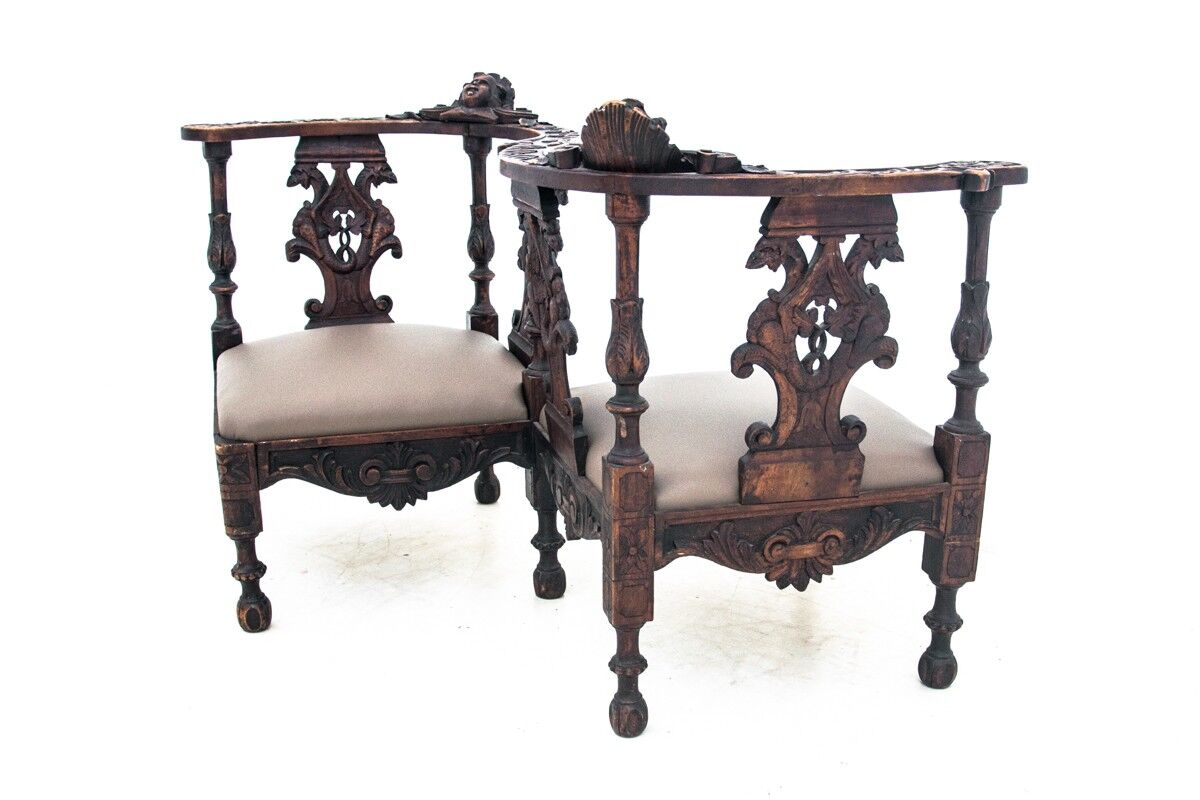 Renaissance double side seat, France, circa 1860.