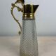 Aiguière en cristal à pointe de diamant et métal doré - carafe - Italie 1930 - Art Deco