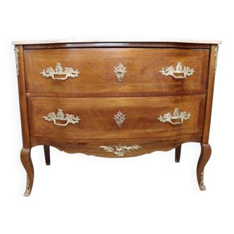 Commode sauteuse plateau marbre rose