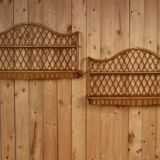 Pair of rattan wall shelves attributed to Audoux Minet
