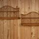 Pair of rattan wall shelves attributed to Audoux Minet