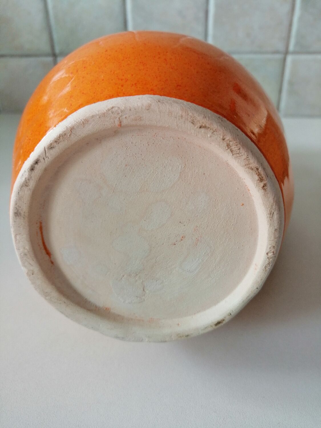 Orange terracotta vase