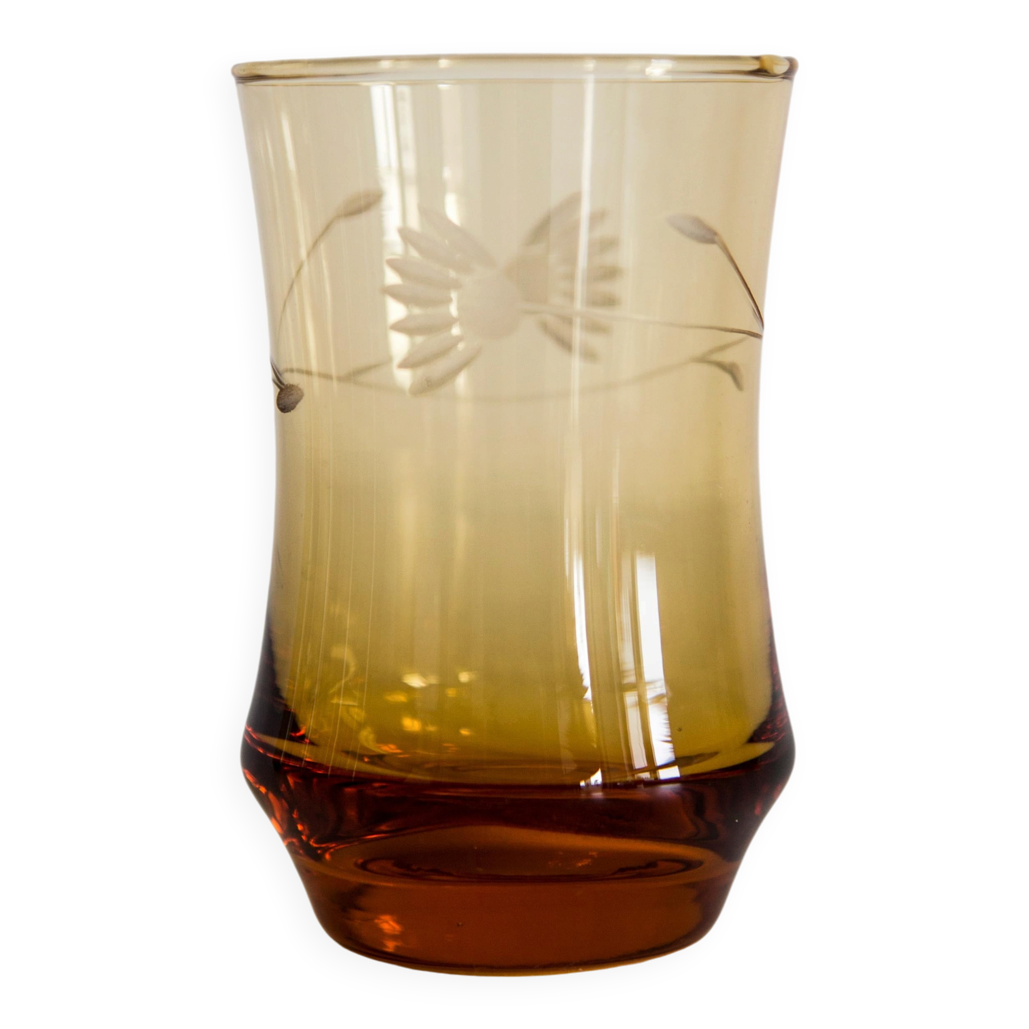 Set of five small yellow glasses from the mid-century, Europe, 1960s.