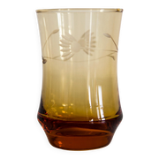 Set of five small yellow glasses from the mid-century, Europe, 1960s.