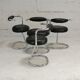 4 chairs tubular steel, imitation black leather, Italy, circa 1970