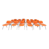 Set of 8 orange Castelli chairs