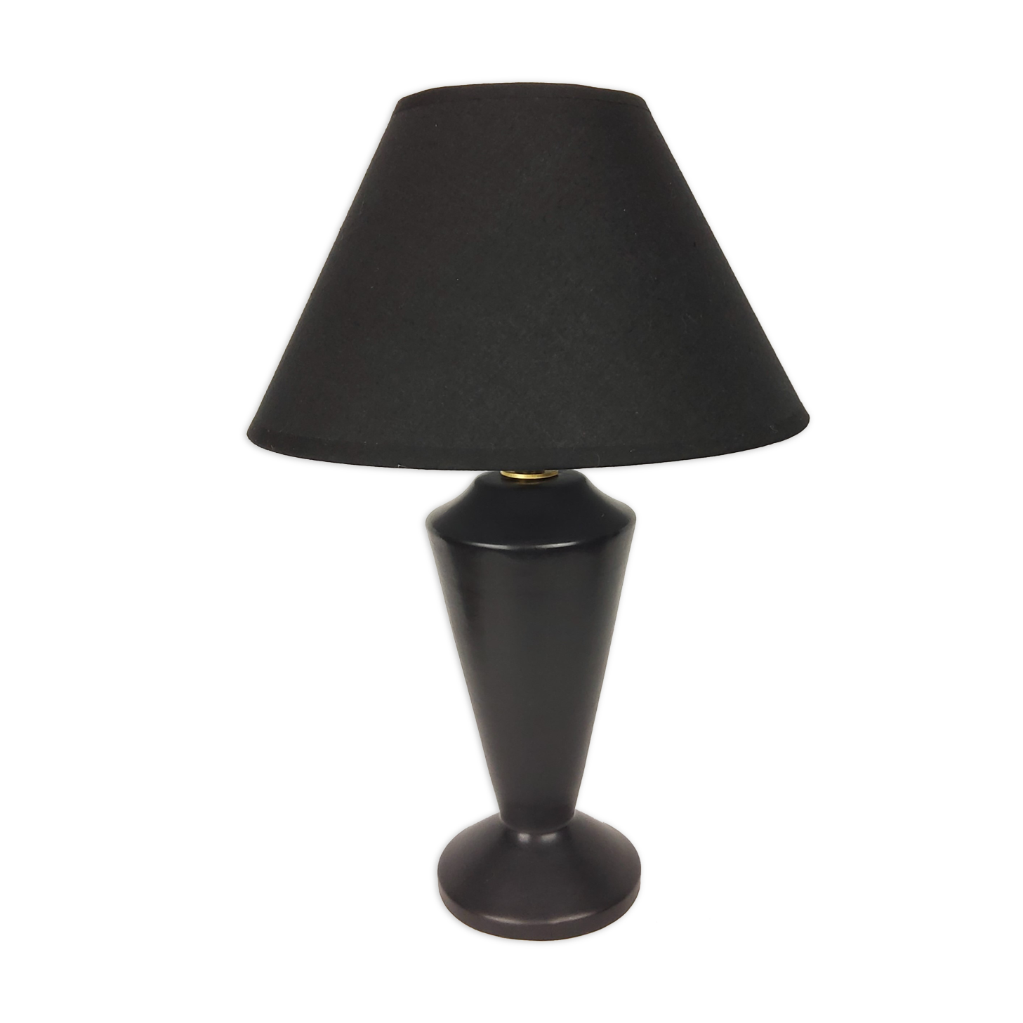 Vintage black ceramic lamp 1950