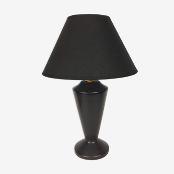 Vintage black ceramic lamp 1950
