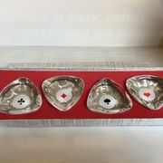 Four ashtrays playing cards spade diamond club heart