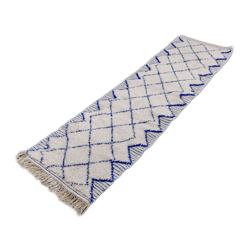 Carpet Berber corridor blue diamond 80x305 cm
