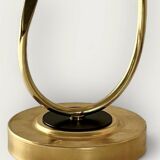 Pair of Art Deco lamps in brass and etched glass