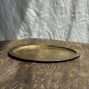 Petit plateau doré ovale vintage indien L14,5