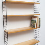 1960s wall unit in ash with 5 shelves, Nisse Strinning
