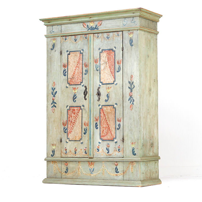 Cabinet de mariage peint, art populaire de ferme, 1794