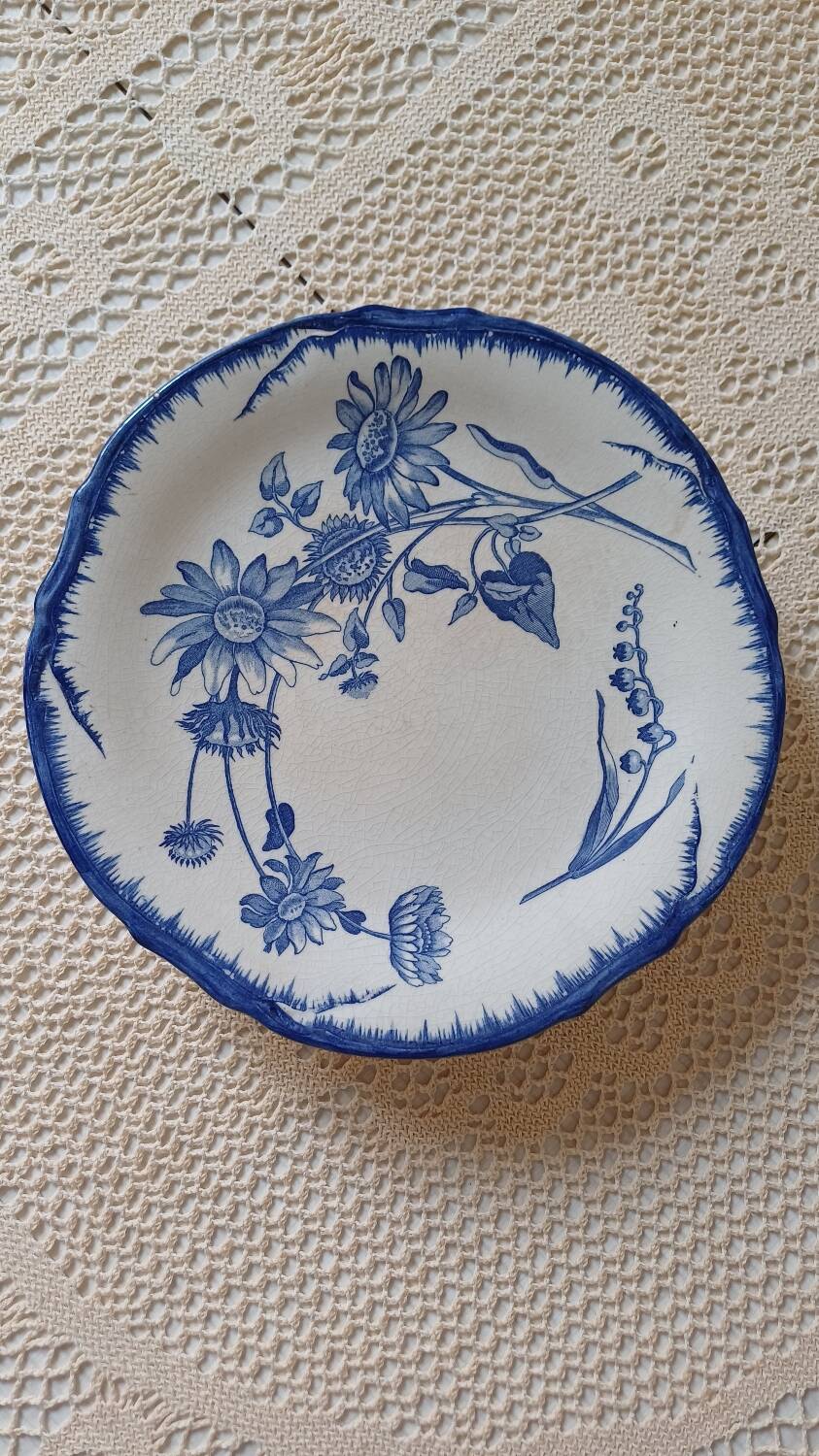 Ironstone Compote Dish Sunflower