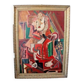 Magnificent frame: 1940s signed (after) Pablo Picasso Large