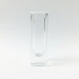 Vase en verre scandinave transparent Sommerso signé par Nils Landberg pour Orrefors, Suède, années 1960