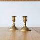 Pair of brass candlesticks, 11cm