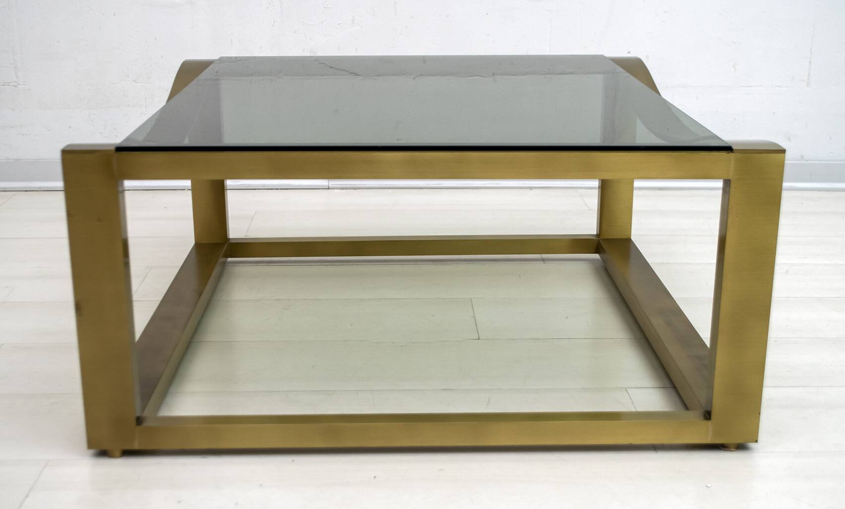 Luciano Frigerio Mid-Century Modern Italian Design Brass Coffee Table, 1970