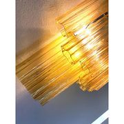Applique murale contemporaine bicolore ambre "Tronchi" dans le style Venini