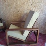 Pair of modernist Rio rosewood rack-and-pinion armchairs