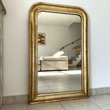 Louis-Philippe antique mirror with silver leaf, 19th century.