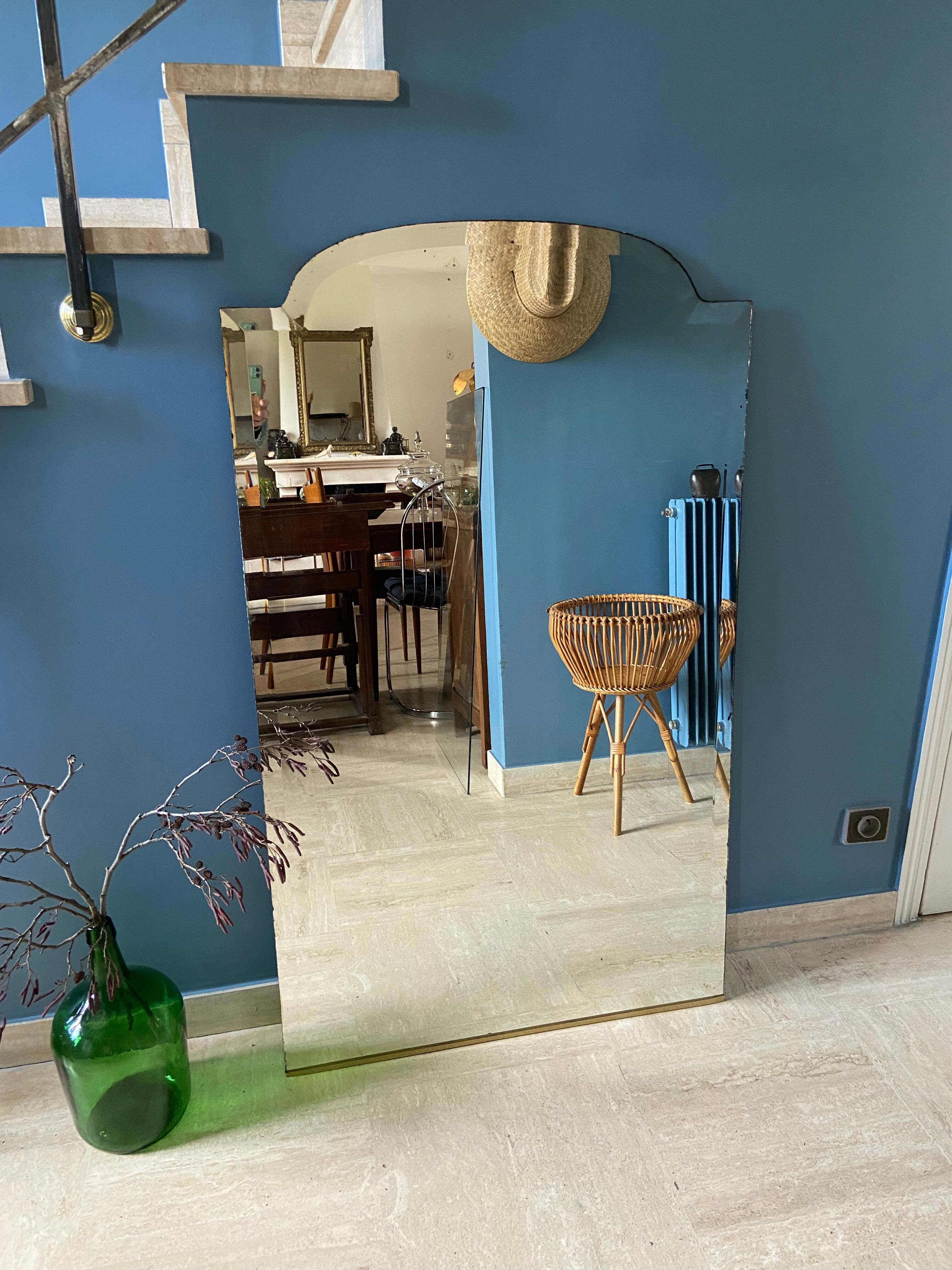 Old beveled mirror 127 x 75 cm