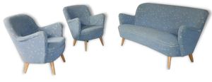Set canapé et 2 fauteuils vintage