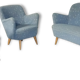 Set canapé et 2 fauteuils vintage années 50/60 organique vintage tissus original