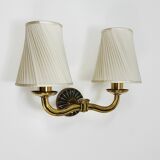 Pair of Wall Sconces in Brass from Viennese Modernism Hugo Gorge, Austria, 1940s