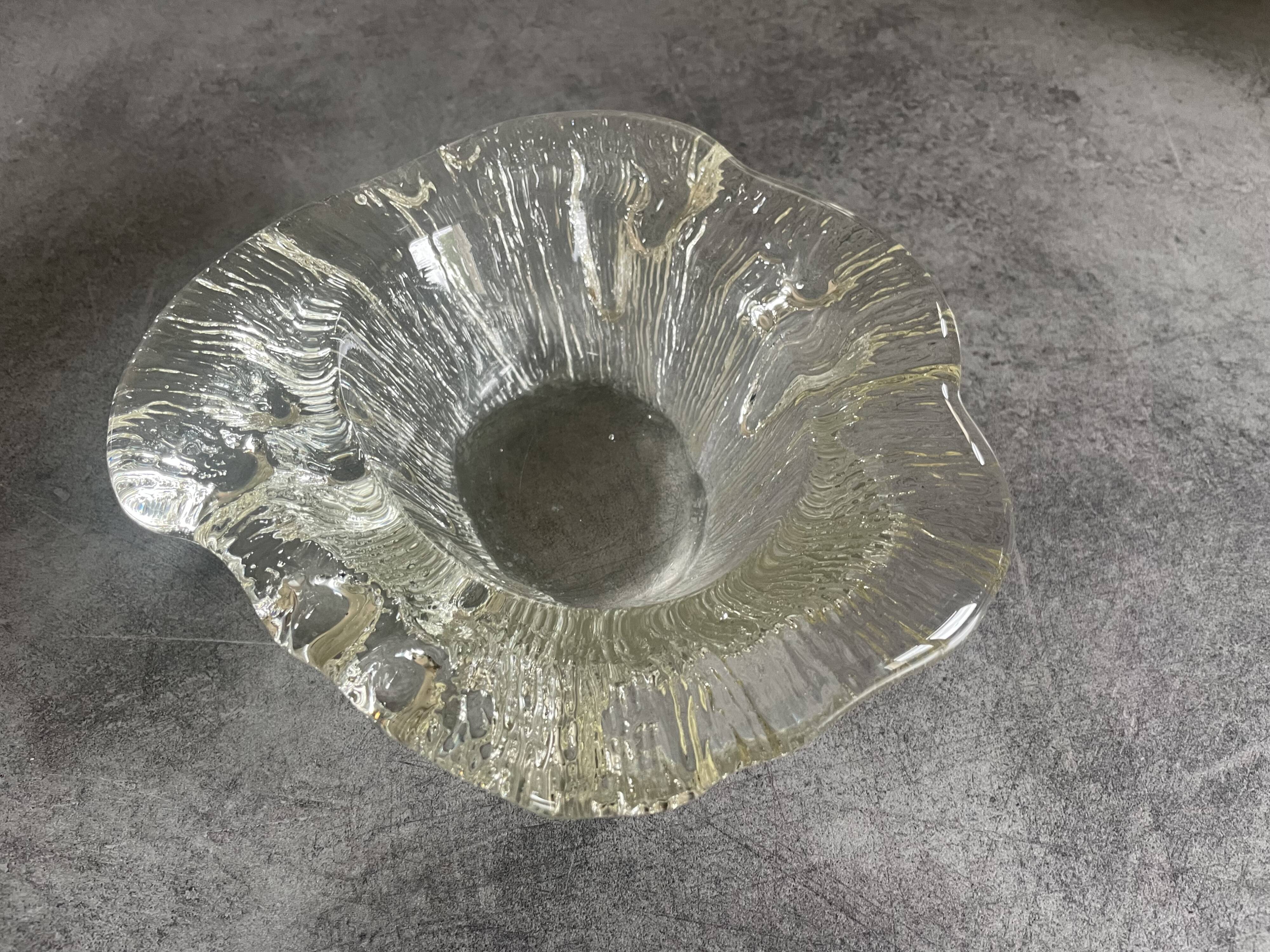 Blenko ashtray, pocket emptier in modernist glass, brutalist design, 1960