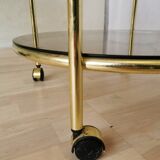 Vintage Smoked Glass Serving Trolley: 1970s Mid-Century Modern Bar Cart
