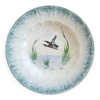 Assiette creuse vintage Céranord Saint-Amand terre de fer – Décor canard