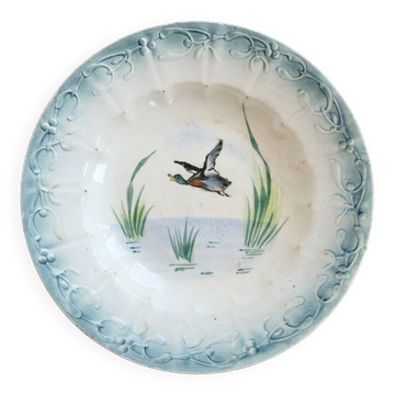 Vintage hollow plate Céranord Saint-Amand ironstone – Duck decoration