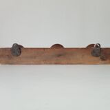Antique folk art wall coat rack from the 50s
