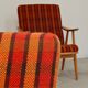 Paire de fauteuils ( TON)  Thonet par Antonin Suman , motif orange
