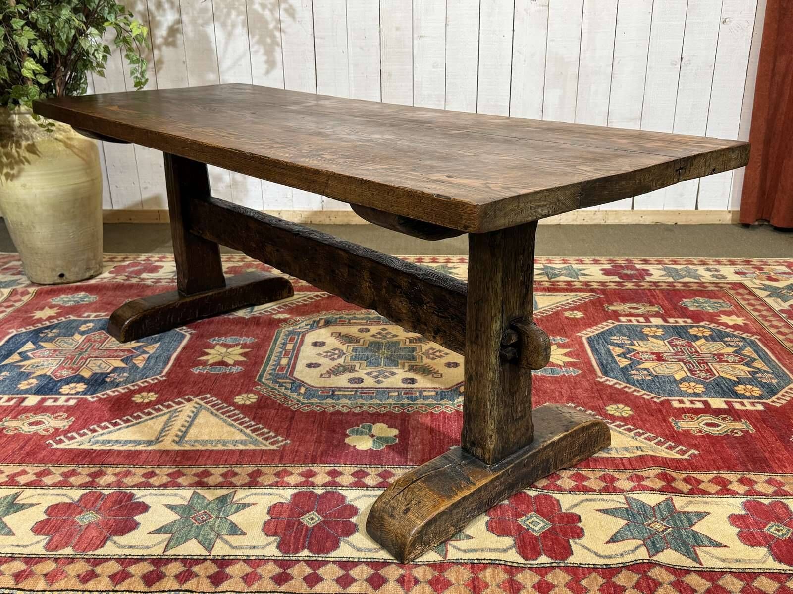 Table monastère anglaise en chêne XIXème