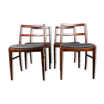 Suite of 4 Danish chairs in Rio Rosewood model 420 by Arne Vodder for Sibast 1960.