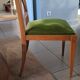6 Chaises bois assise velours vert