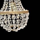 Hot air balloon pendant with glass tassels and gold frame