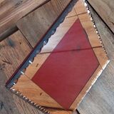 Photo holder chiseled mirror frame in pink glass