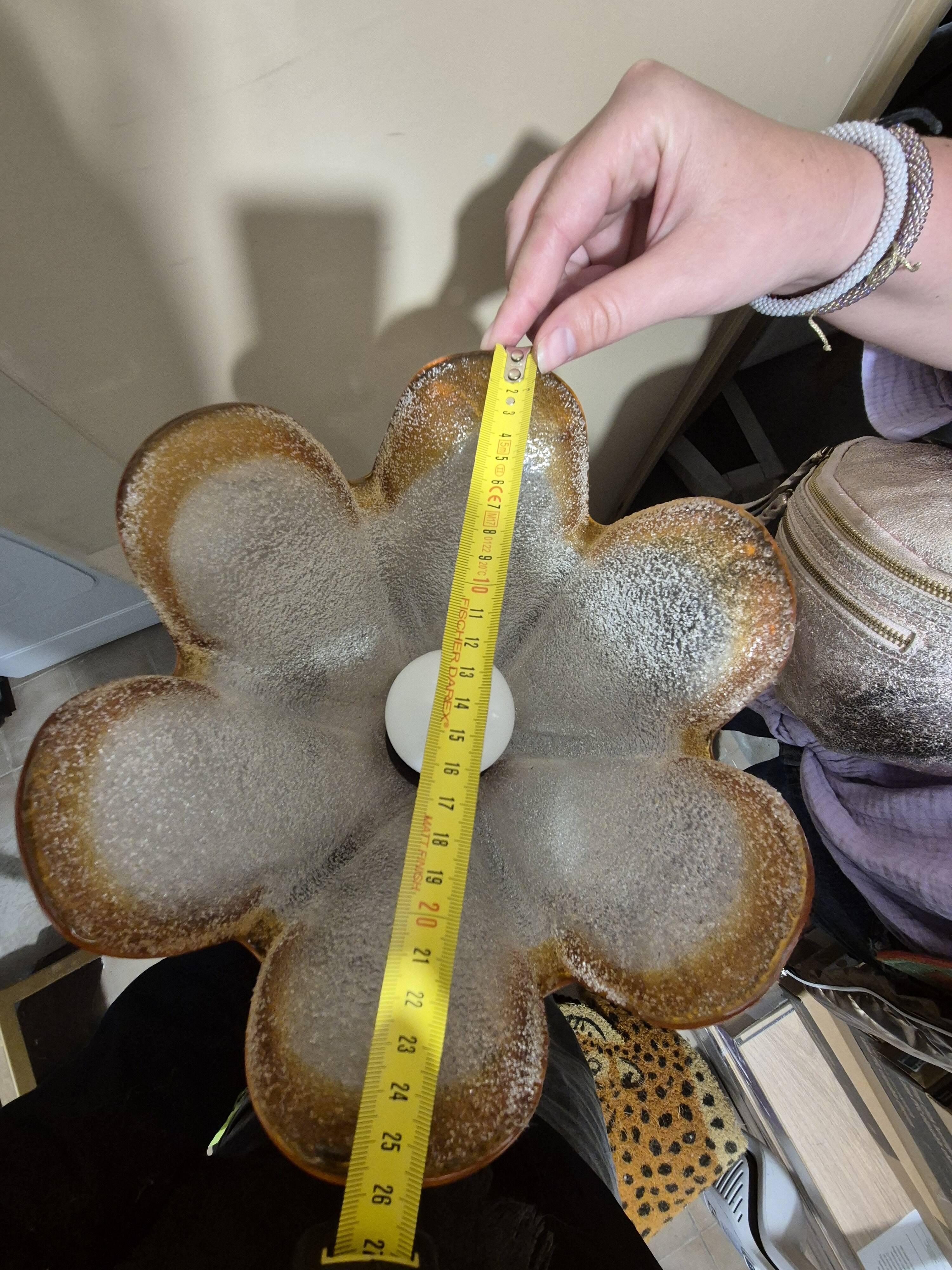 Tulip flower chandelier Mazzega / Murano style